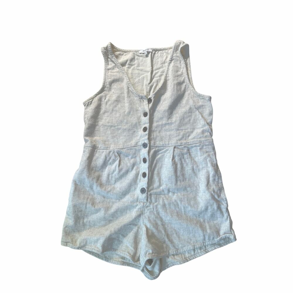 Madewell Vicose & Linen Blend Romper, size Small - Picture 3 of 6
